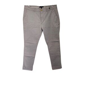 Guess Pants Chino Straight Stretch Gray Logo Office Business Casual Mens 38x30